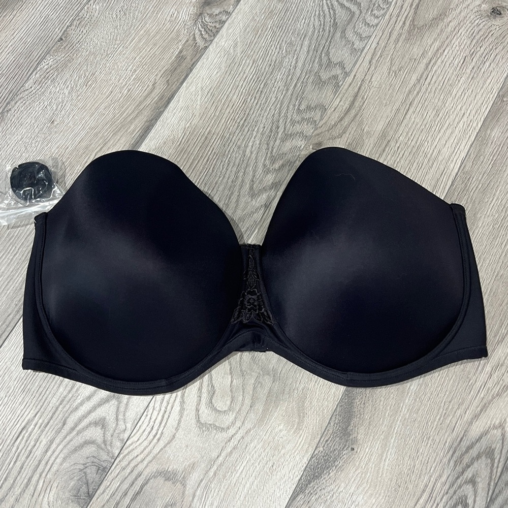 Vanity Fair Black Strapless Bra Size 44DDD NEW - Picture 1 of 5